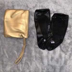 NWOT Dr Scholl’s For Her Fast Flats with wristlet